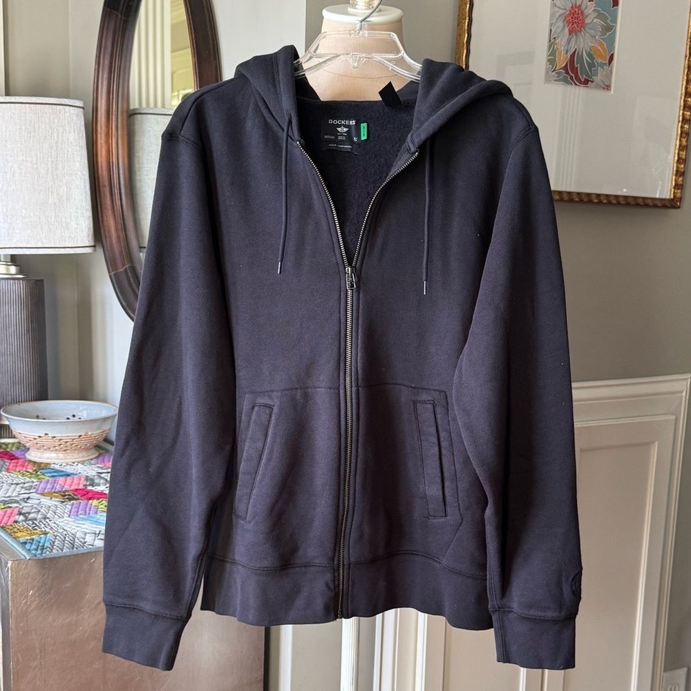 Dockers Black Sport Full Zip Hoodie Sz Large (Unisex) NWT